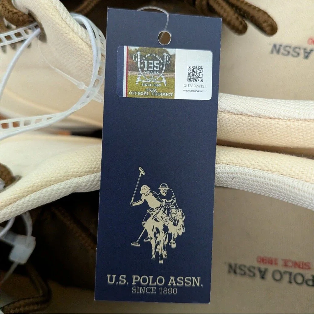 U.S. Polo Assn. Men's Wembley Canvas Sneakers 10.5 Beige/Cream Casual Low Top
